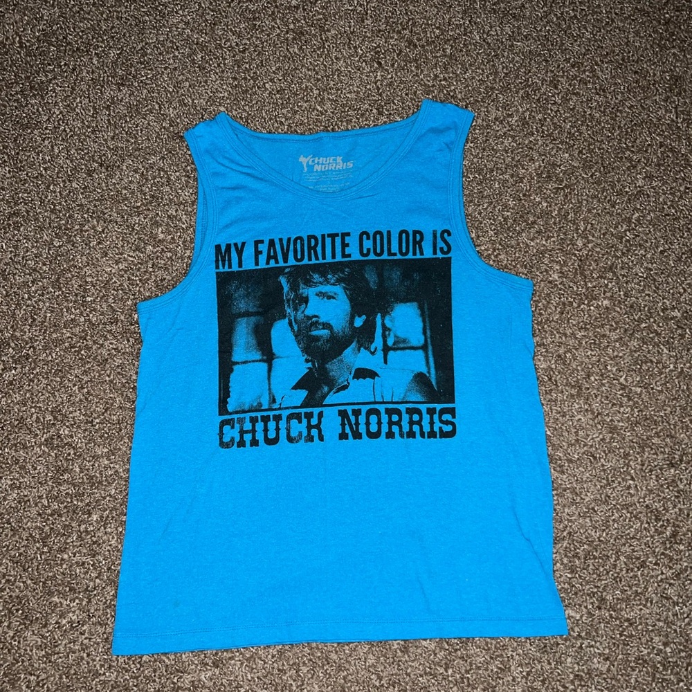 Chuck Norris Favorite Color Blue Black Tank Top